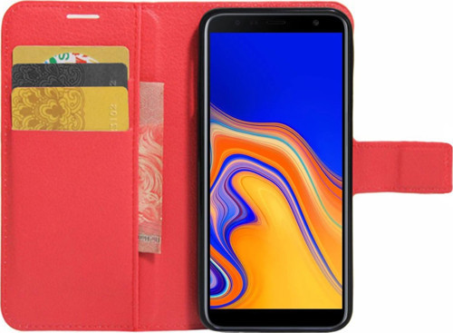 Cüzdanlı Deri Samsung Galaxy J4 Plus Kılıf Kırmızı