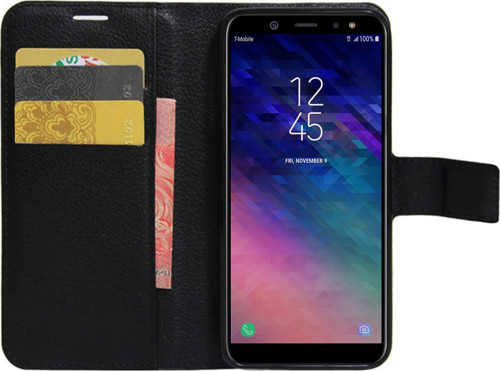 Cüzdanlı Deri Samsung Galaxy A6 Plus 2018 Kılıf Siyah