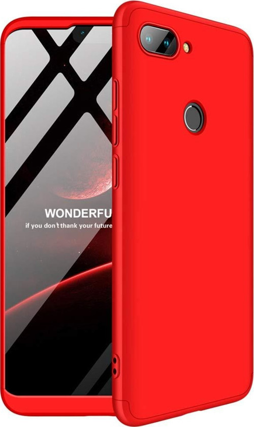 Xiaomi Mi 8 Lite Kılıf Double Dip 360 Protective Kırmızı