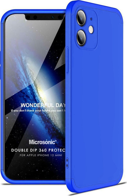 Apple iPhone 12 Mini Kılıf Double Dip 360 Protective Mavi