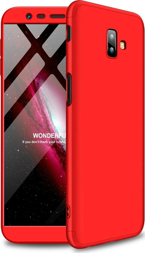Samsung Galaxy J6 Plus Kılıf Double Dip 360 Protective Kırmızı
