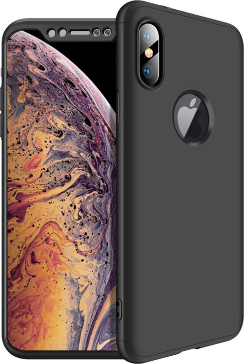 Apple iPhone XS Max (6.5'') Kılıf Double Dip 360 Protective Siyah