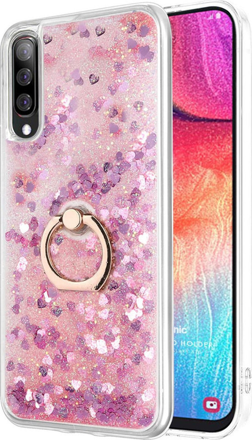 Samsung Galaxy A50 Kılıf Glitter Liquid Holder Pembe