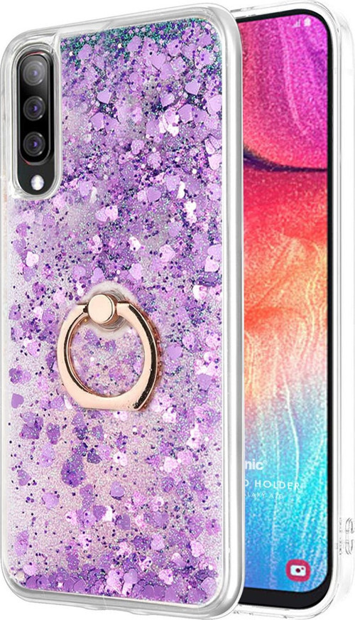 Samsung Galaxy A50 Kılıf Glitter Liquid Holder Mor