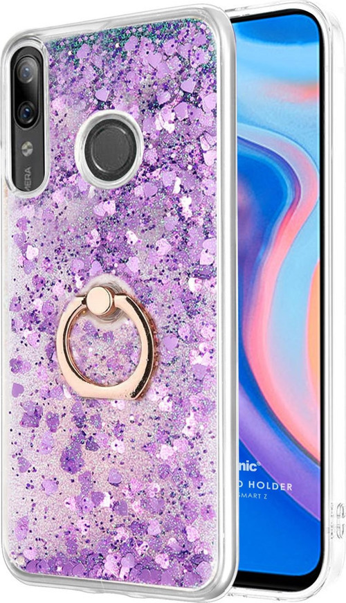 Huawei P smart Z Kılıf Glitter Liquid Holder Mor