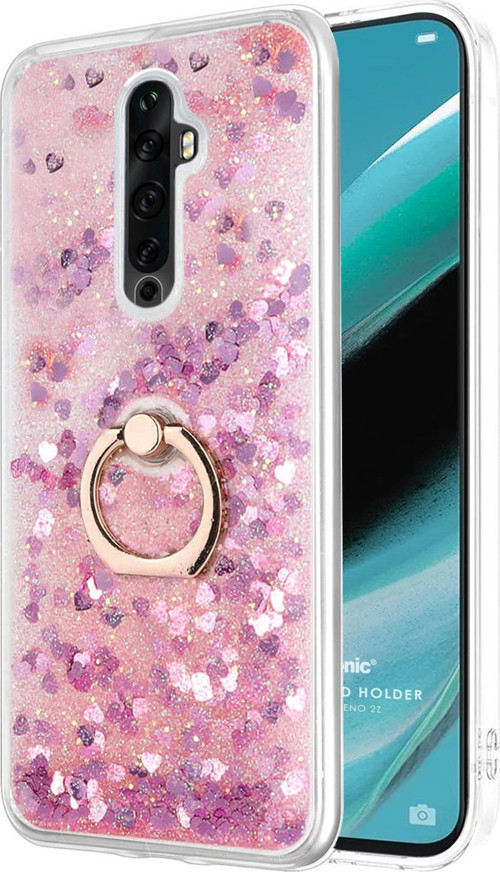Oppo Reno 2Z Kılıf Glitter Liquid Holder Pembe