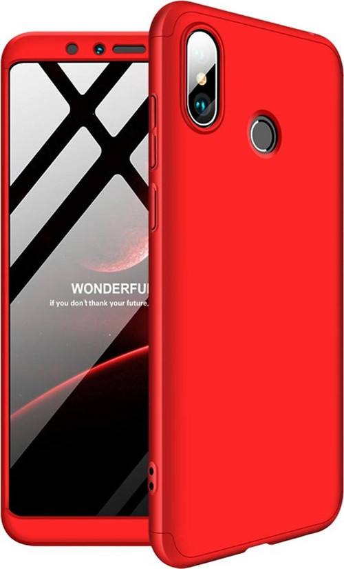 Xiaomi Mi A2 (Mi 6X) Kılıf Double Dip 360 Protective Kırmızı