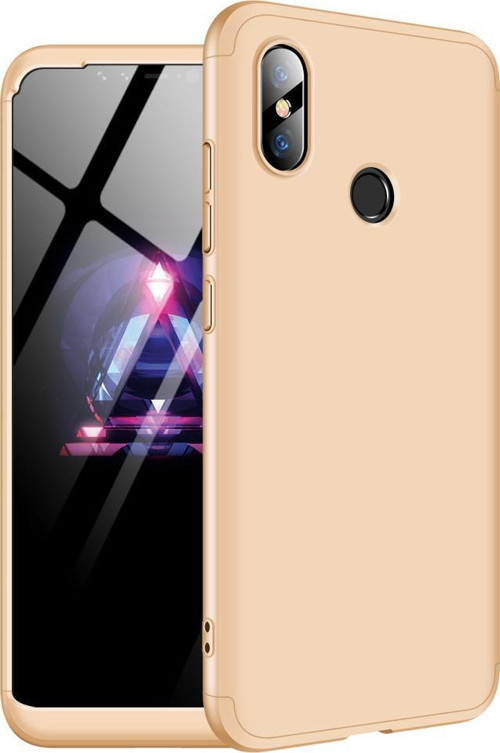 Xiaomi Mi 8 SE Kılıf Double Dip 360 Protective Gold