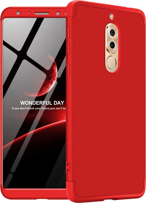 Huawei Mate 10 Lite Kılıf Double Dip 360 Protective Kırmızı