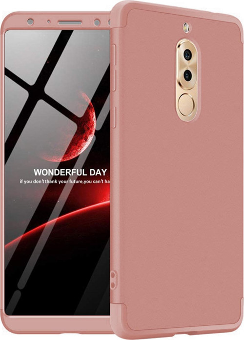 Huawei Mate 10 Lite Kılıf Double Dip 360 Protective Rose Gold