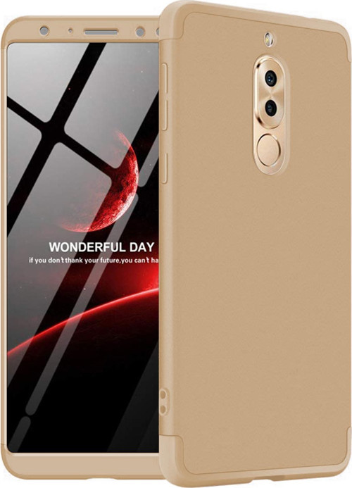 Huawei Mate 10 Lite Kılıf Double Dip 360 Protective Gold