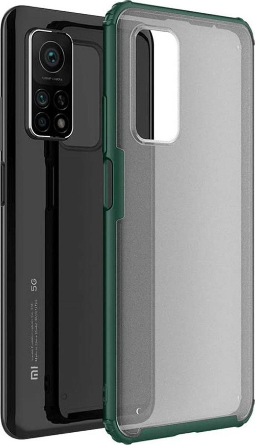 Xiaomi Mi 10T Pro Kılıf Frosted Frame Yeşil
