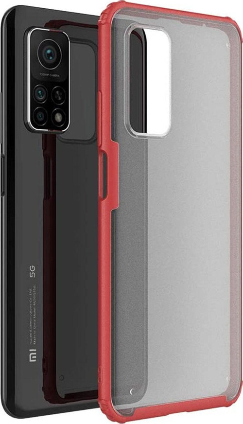 Xiaomi Mi 10T Pro Kılıf Frosted Frame Kırmızı