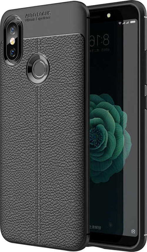 Xiaomi Mi 8 SE Kılıf Deri Dokulu Silikon Siyah