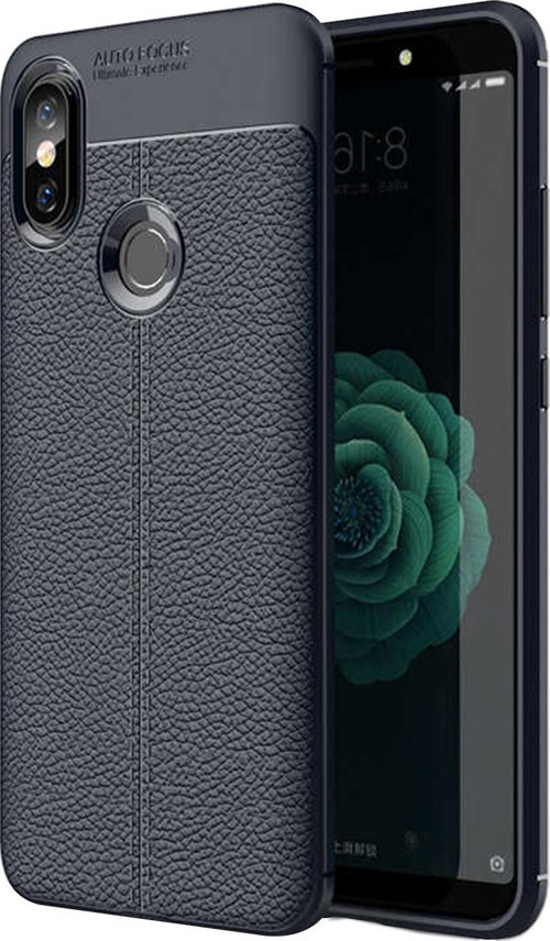Xiaomi Mi 8 SE Kılıf Deri Dokulu Silikon Lacivert