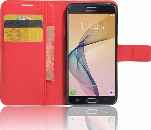 Cüzdanlı Deri Samsung Galaxy J7 Prime 2 Kılıf Kırmızı