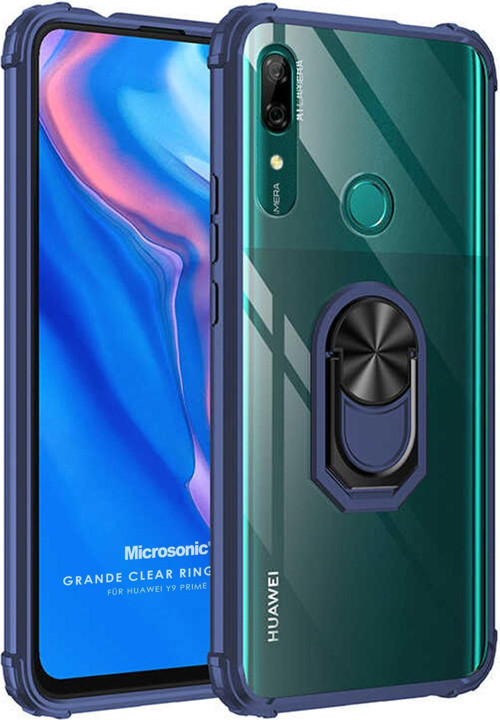 Huawei P Smart Z Kılıf Grande Clear Ring Holder Lacivert