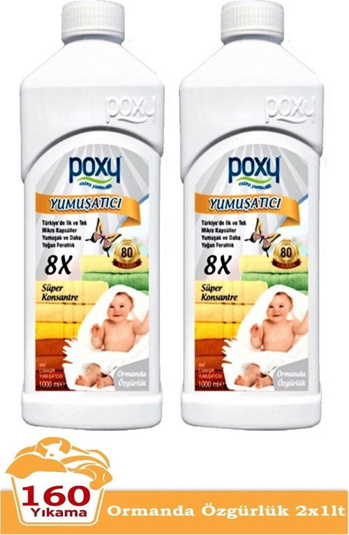 Çamaşır Yumuşatıcı Ormanda Özgürlük 1 Lt (80 Yıkama) X 2 Adet