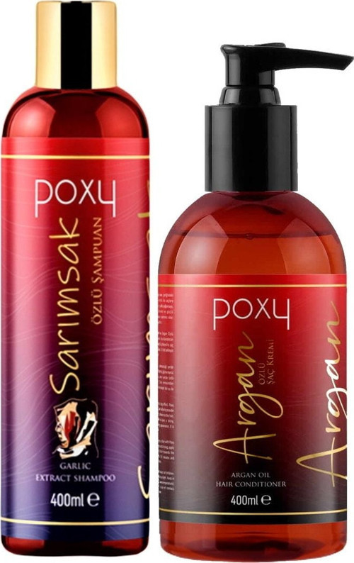 Kapalı Saçlar Özel Sarımsak Özlü Şampuan 400 Ml & Argan Özlü Saç Kremi 400 Ml