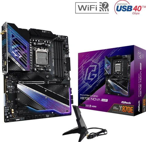 X870E Nova WiFi AMD X870E Soket AM5 DDR5 8200+(OC)MHz ATX Gaming (Oyuncu) Anakart