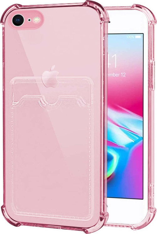 Apple iPhone 7 Card Slot Shock Kılıf Pembe