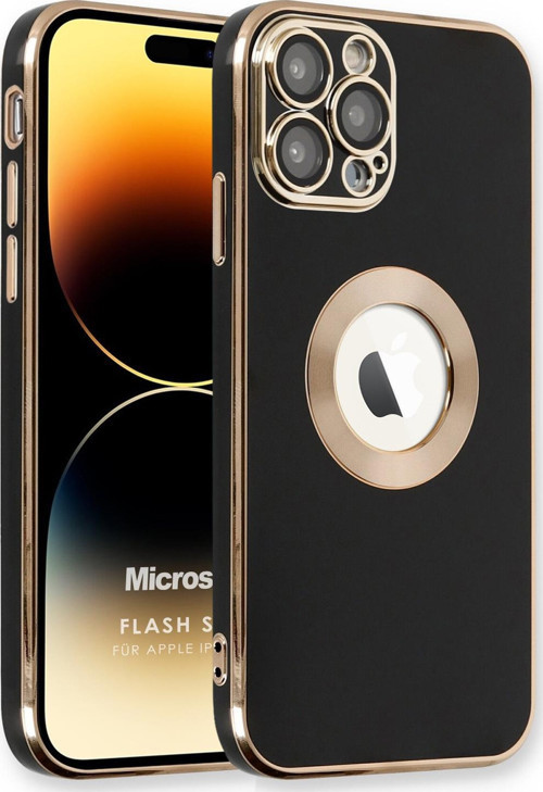 Apple iPhone 14 Pro Kılıf Flash Stamp Siyah