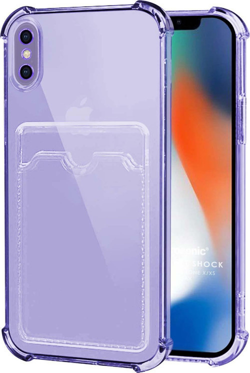 Apple iPhone XS Card Slot Shock Kılıf Lila
