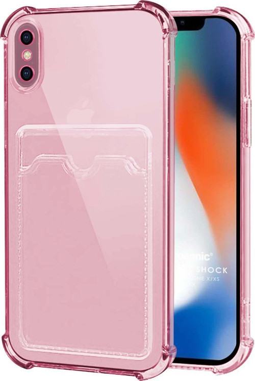 Apple iPhone XS Card Slot Shock Kılıf Pembe