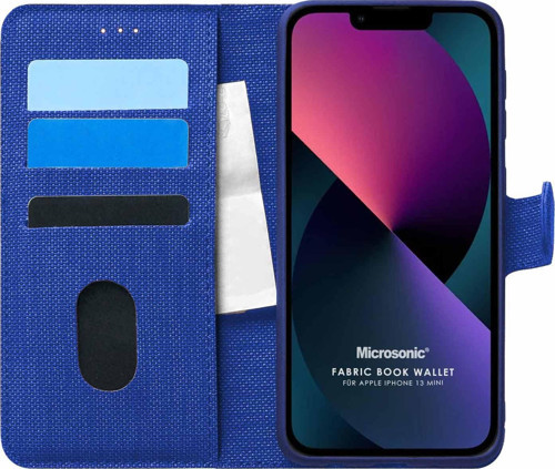 Appple iPhone 13 Pro Kılıf Fabric Book Wallet Lacivert