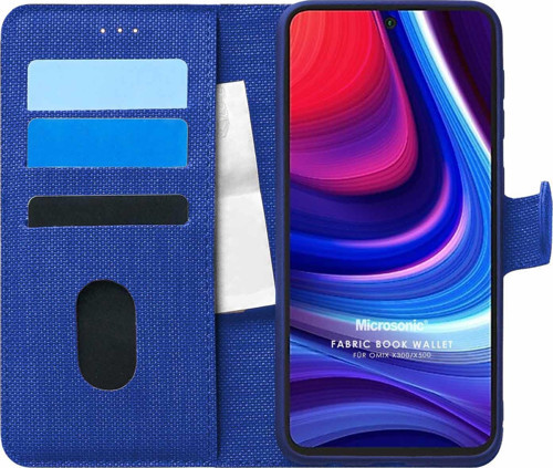 Omix X300 Kılıf Fabric Book Wallet Lacivert