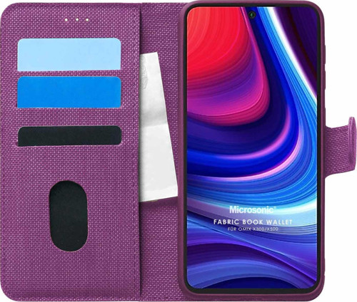 Omix X300 Kılıf Fabric Book Wallet Mor
