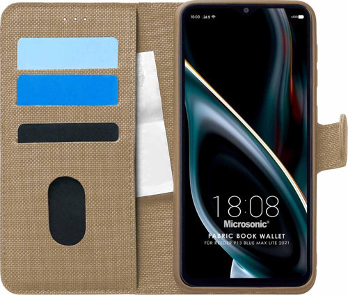 Reeder P13 Blue Max 2021 128 GB Kılıf Fabric Book Wallet Gold