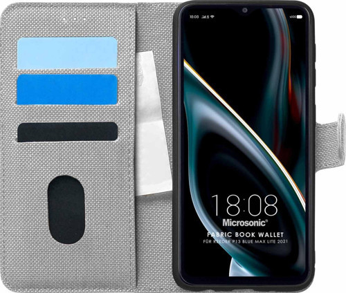 Reeder P13 Blue Max 2021 128 GB Kılıf Fabric Book Wallet Gri