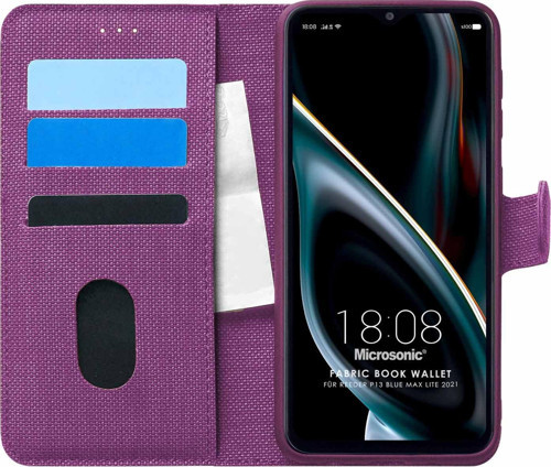 Reeder P13 Blue Max 2021 128 GB Kılıf Fabric Book Wallet Mor