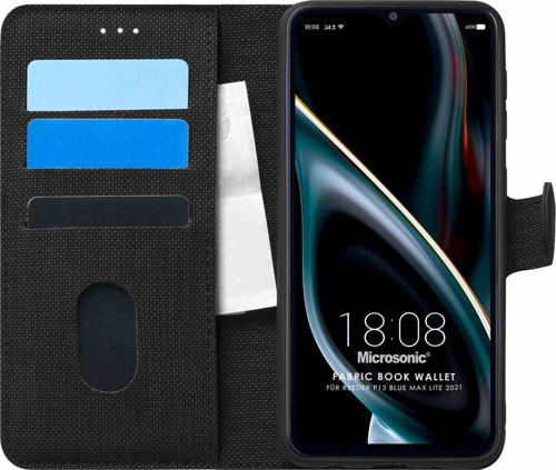 Reeder P13 Blue Max 2021 128 GB Kılıf Fabric Book Wallet Siyah