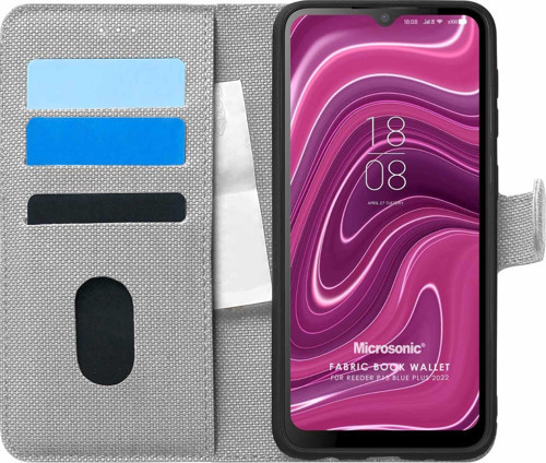 Reeder P13 Blue Plus 2022 Kılıf Fabric Book Wallet Gri