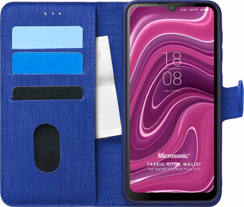 Reeder P13 Blue Plus 2022 Kılıf Fabric Book Wallet Lacivert
