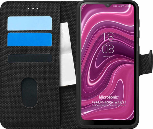 Reeder P13 Blue Plus 2022 Kılıf Fabric Book Wallet Siyah
