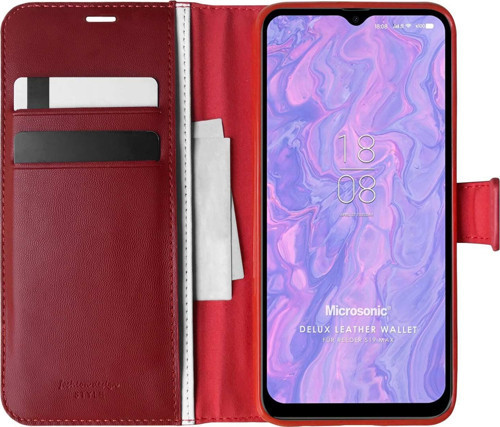 Reeder S19 Max Kılıf Delux Leather Wallet Kırmızı