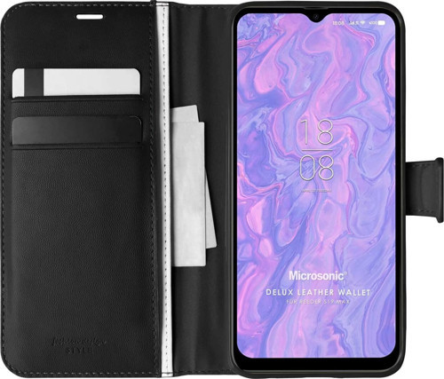 Reeder S19 Max Kılıf Delux Leather Wallet Siyah