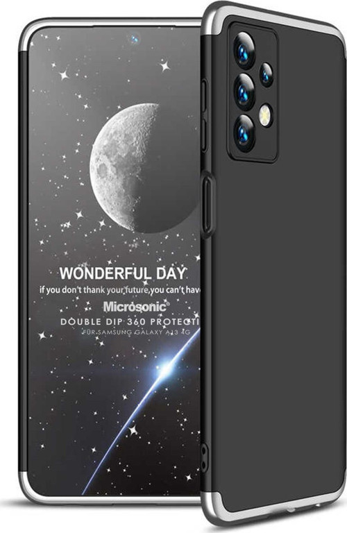 Samsung Galaxy A13 4G Kılıf Double Dip 360 Protective Siyah Gri