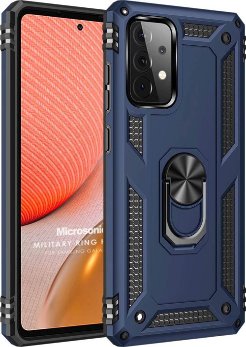 Samsung Galaxy A52s Kılıf Military Ring Holder Lacivert