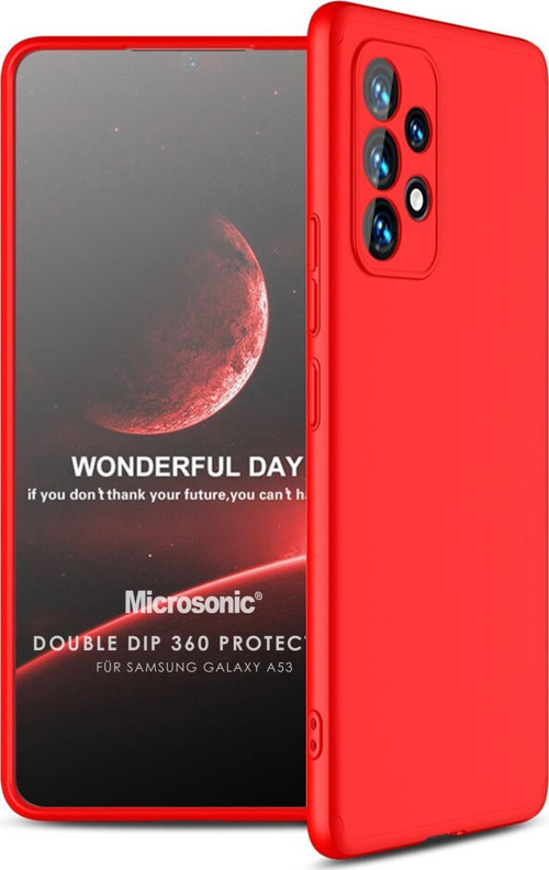 Samsung Galaxy A53 5G Kılıf Double Dip 360 Protective Kırmızı