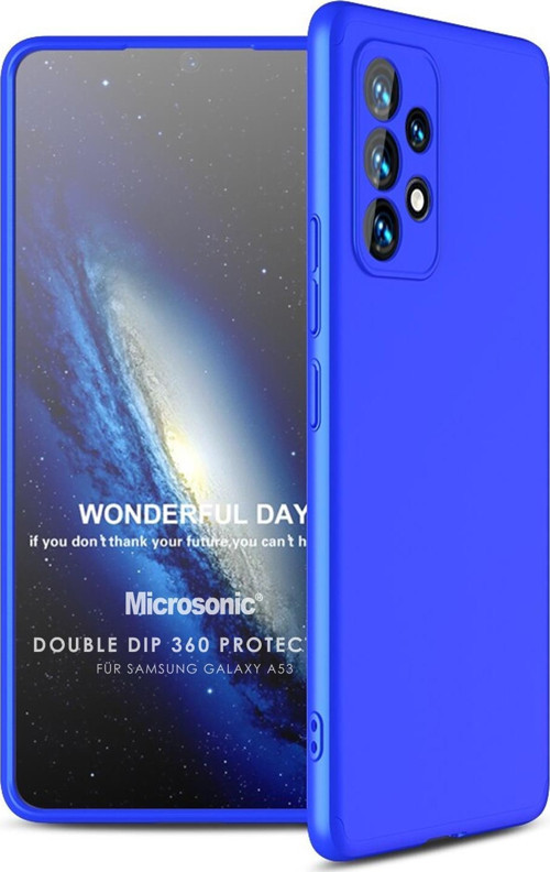 Samsung Galaxy A53 5G Kılıf Double Dip 360 Protective Mavi