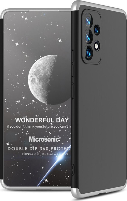 Samsung Galaxy A53 5G Kılıf Double Dip 360 Protective Siyah Gri