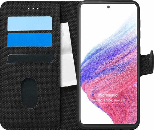Samsung Galaxy A53 5G Kılıf Fabric Book Wallet Siyah