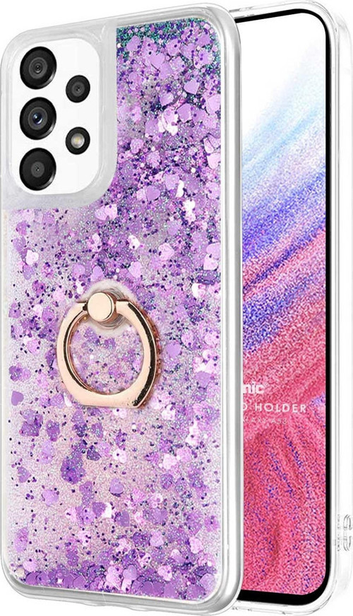 Samsung Galaxy A53 5G Kılıf Glitter Liquid Holder Mor