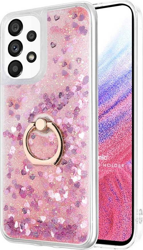 Samsung Galaxy A53 5G Kılıf Glitter Liquid Holder Pembe