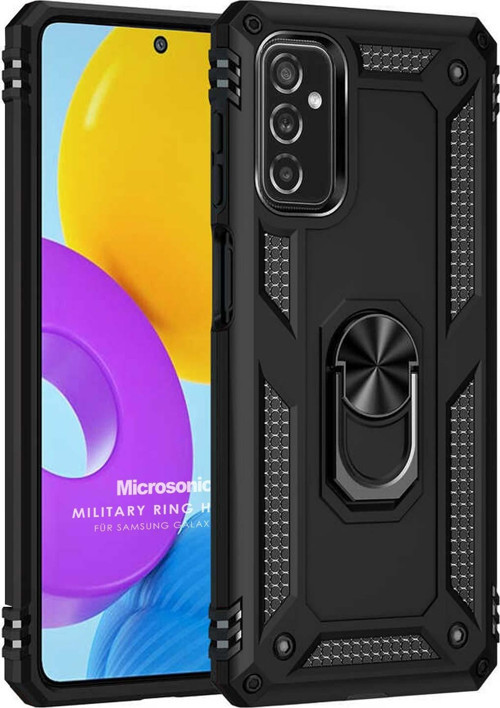 Samsung Galaxy M52 Kılıf Military Ring Holder Siyah