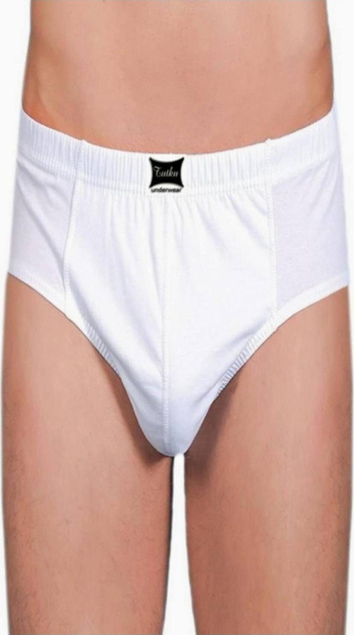 Erkek %100 Pamuk Penye 7'Li Paket %100 Pamuk Beyaz Penye Slip Külot Yeni Sezon